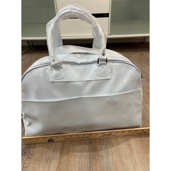 Moroccanoil White Vinyl Carry-On Overnight Travel Duffle Bag – 18x7x12 - Picture 9 of 15